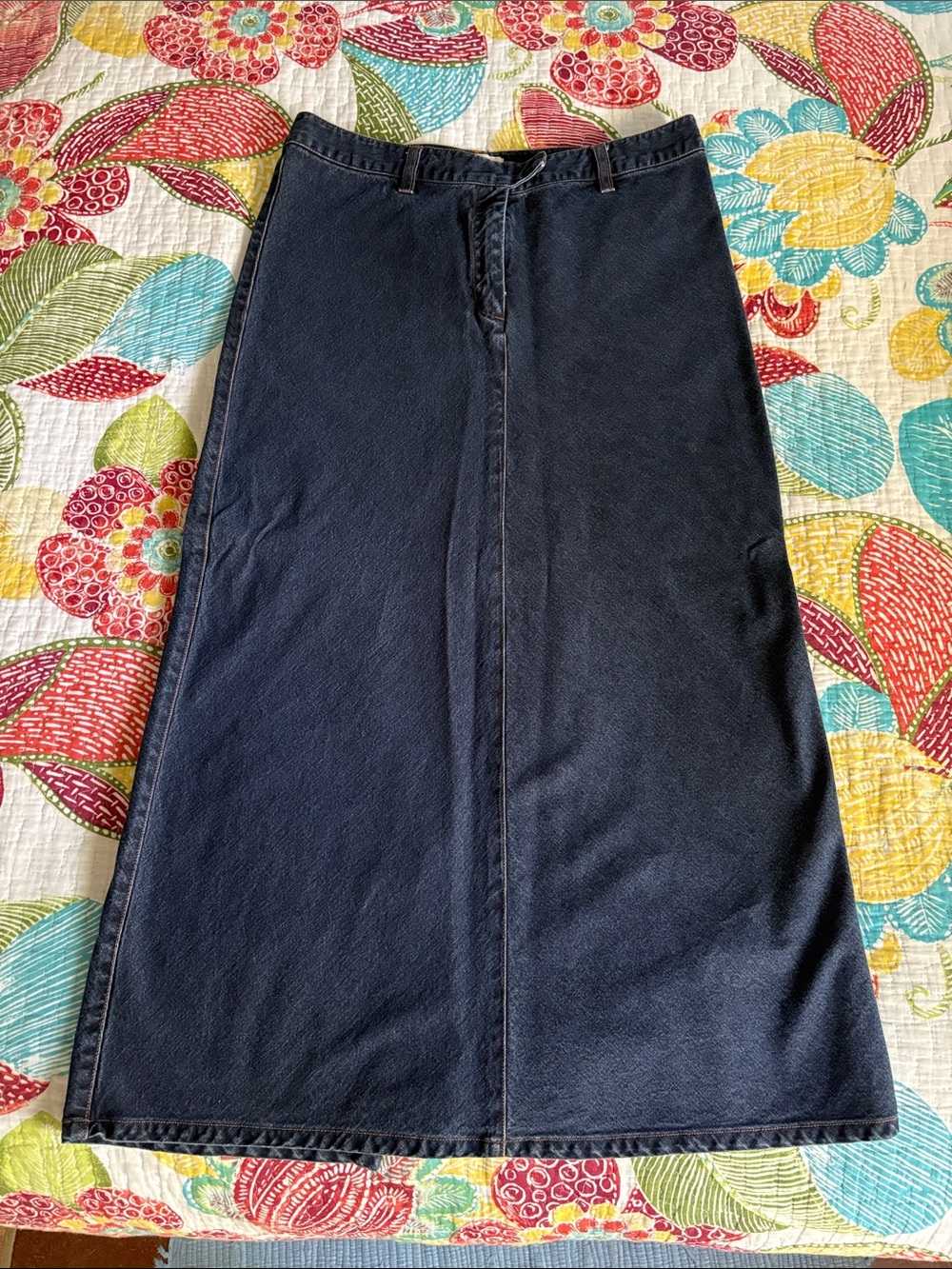 LONDONJEAN Dark Navy Maxi Denim Skirt